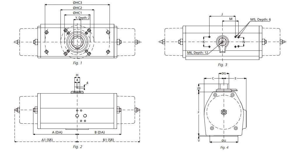 Remote Control RC200 Series Double Acting Scotch Yoke Actuator