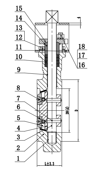 Cast Steel Triple Offset Butterfly Valve Construction