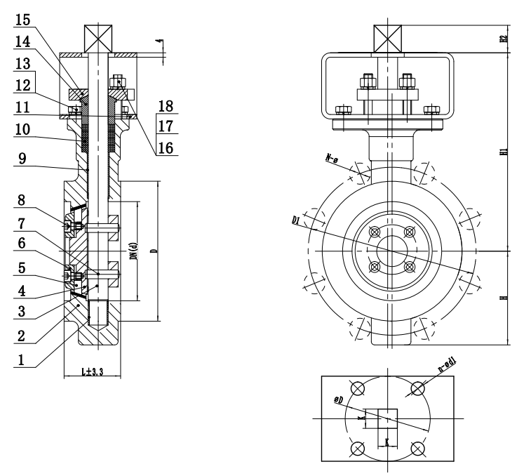 Triple Offset Butterfly Valve Dimensions