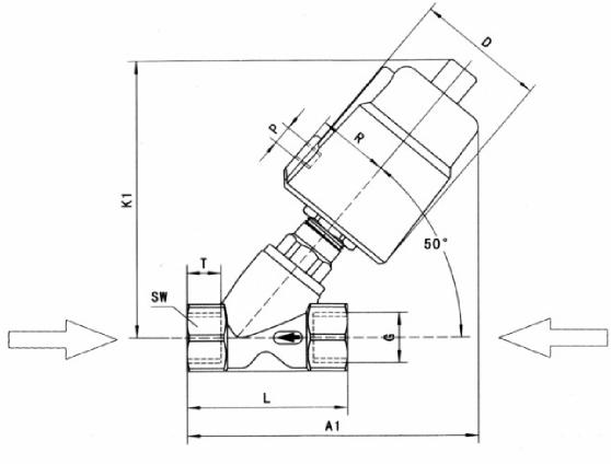 Angle Seat Valve DImensions