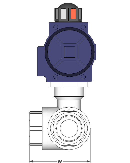 Double Acting 3 way stainless steel ball valve
