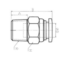 Straight Push Fit Threaded Connector