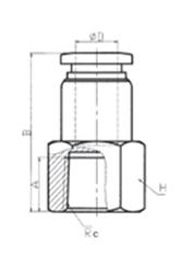 Female Straight Connector Threaded Push fit fitting