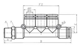 Triple Male Elbow Push Fit Fitting