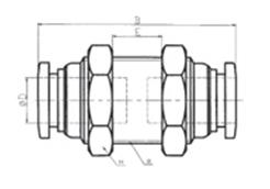 Bulkhead Connector Push Fit Fitting