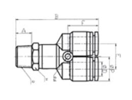 Male Branch Y push fit fitting